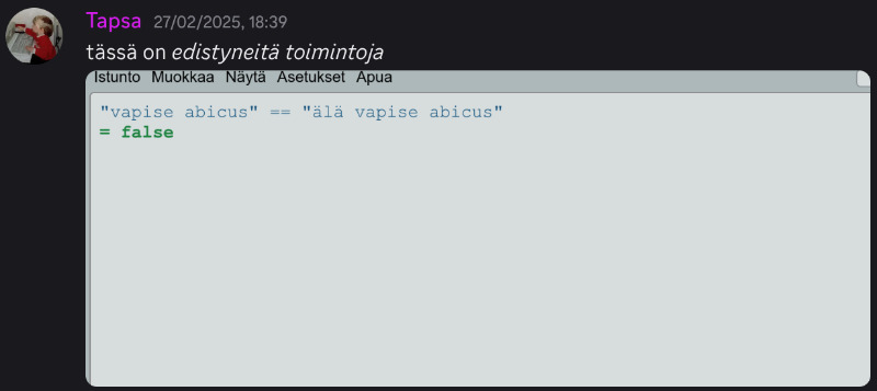 *Edistyneitä toimintoja*